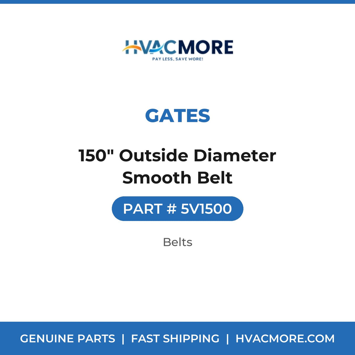Gates 150" Outside Diameter Smooth Belt 5V1500