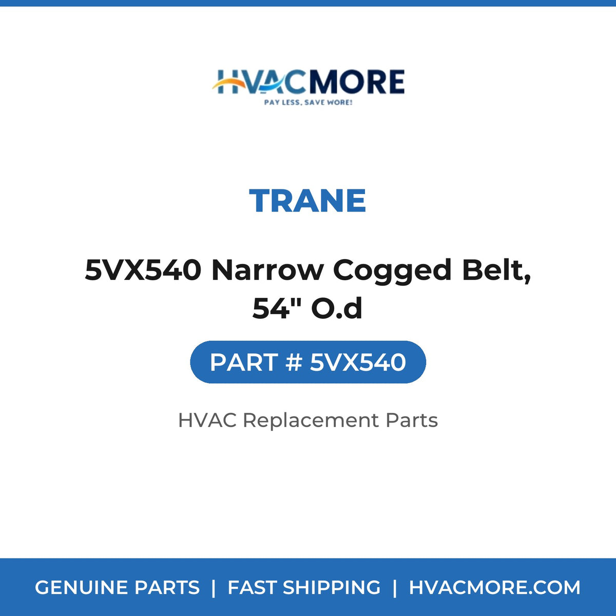 Trane 5VX540 Narrow Cogged Belt, 54" O.d 5VX540