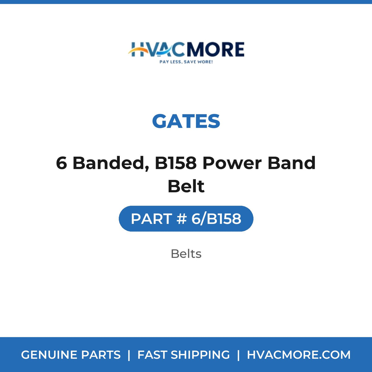 Gates 6 Banded, B158 Power Band Belt 6/B158