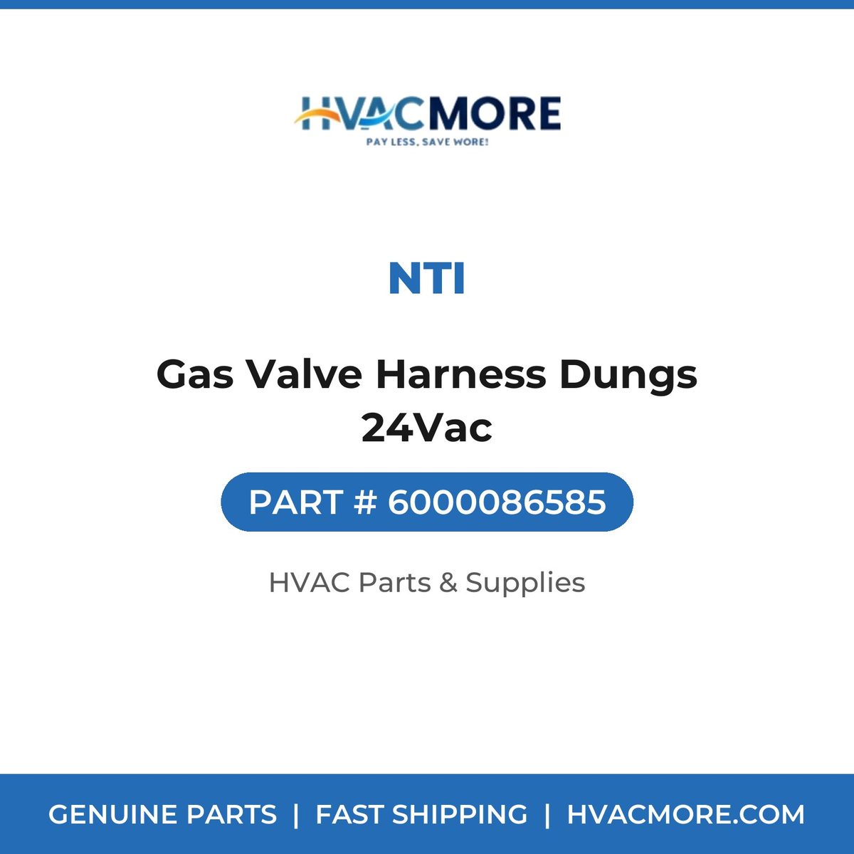 NTI Gas Valve Harness Dungs 24Vac 6000086585