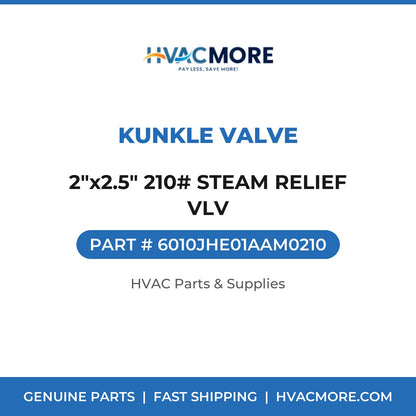Kunkle Valve 2"x2.5" 210# STEAM RELIEF VLV 6010JHE01AAM0210