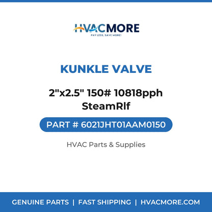Kunkle Valve 2"x2.5" 150# 10818pph SteamRlf 6021JHT01AAM0150