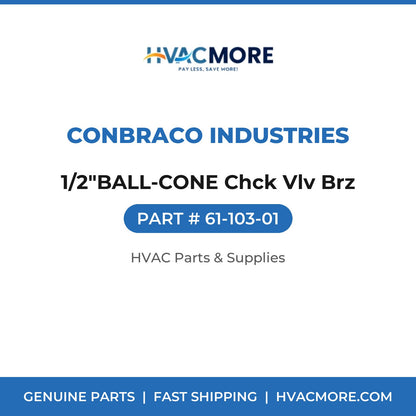 Conbraco Industries 1/2"BALL-CONE Chck Vlv Brz 61-103-01