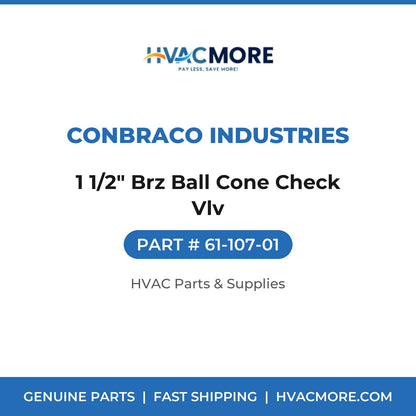 Conbraco Industries 1 1/2" Brz Ball Cone Check Vlv 61-107-01