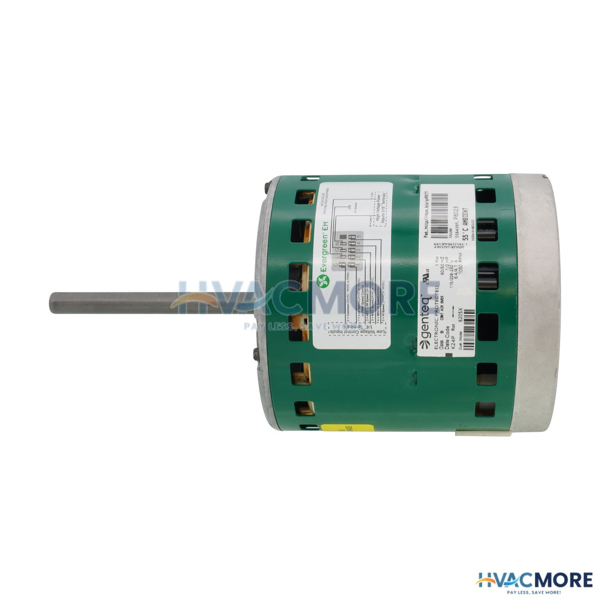 Genteq Motors Evergreen EM Replacement Blower Motor, 1/2 HP (208-230V) 6205X