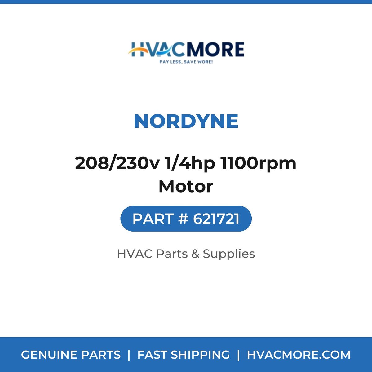 Nordyne 208/230v 1/4hp 1100rpm Motor 621721