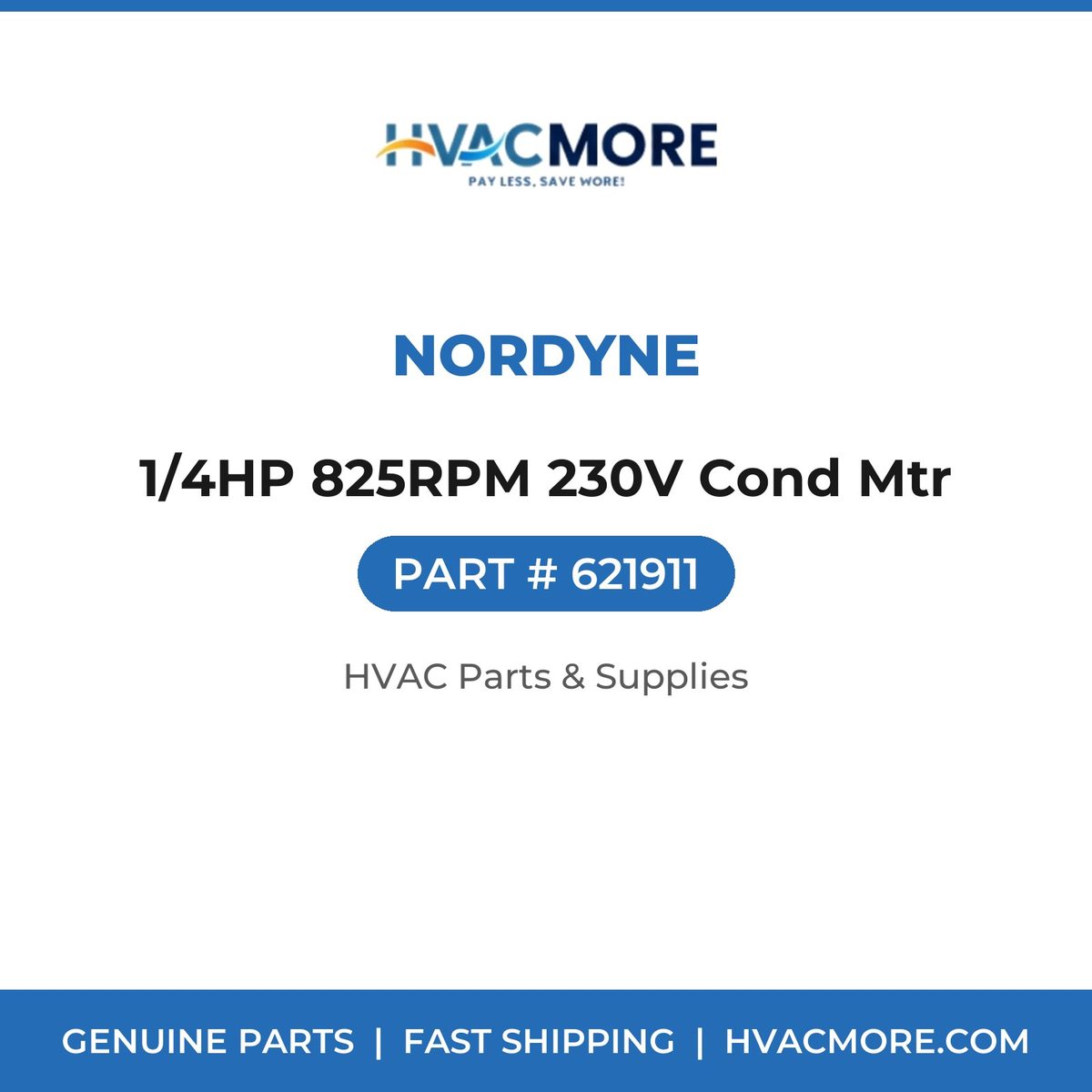 Nordyne 1/4HP 825RPM 230V Cond Mtr 621911