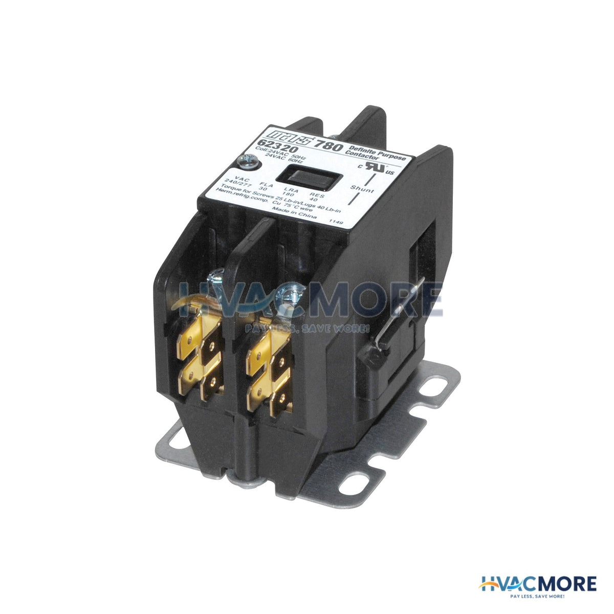 MARS 1 Pole Definite Purpose Contactor, A2L Compliant (30A, 277V) 62323