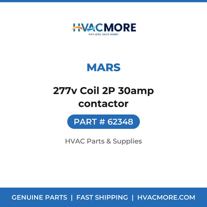 MARS 277v Coil 2P 30amp contactor 62348