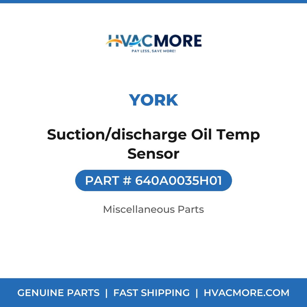 York Suction/discharge Oil Temp Sensor 640A0035H01