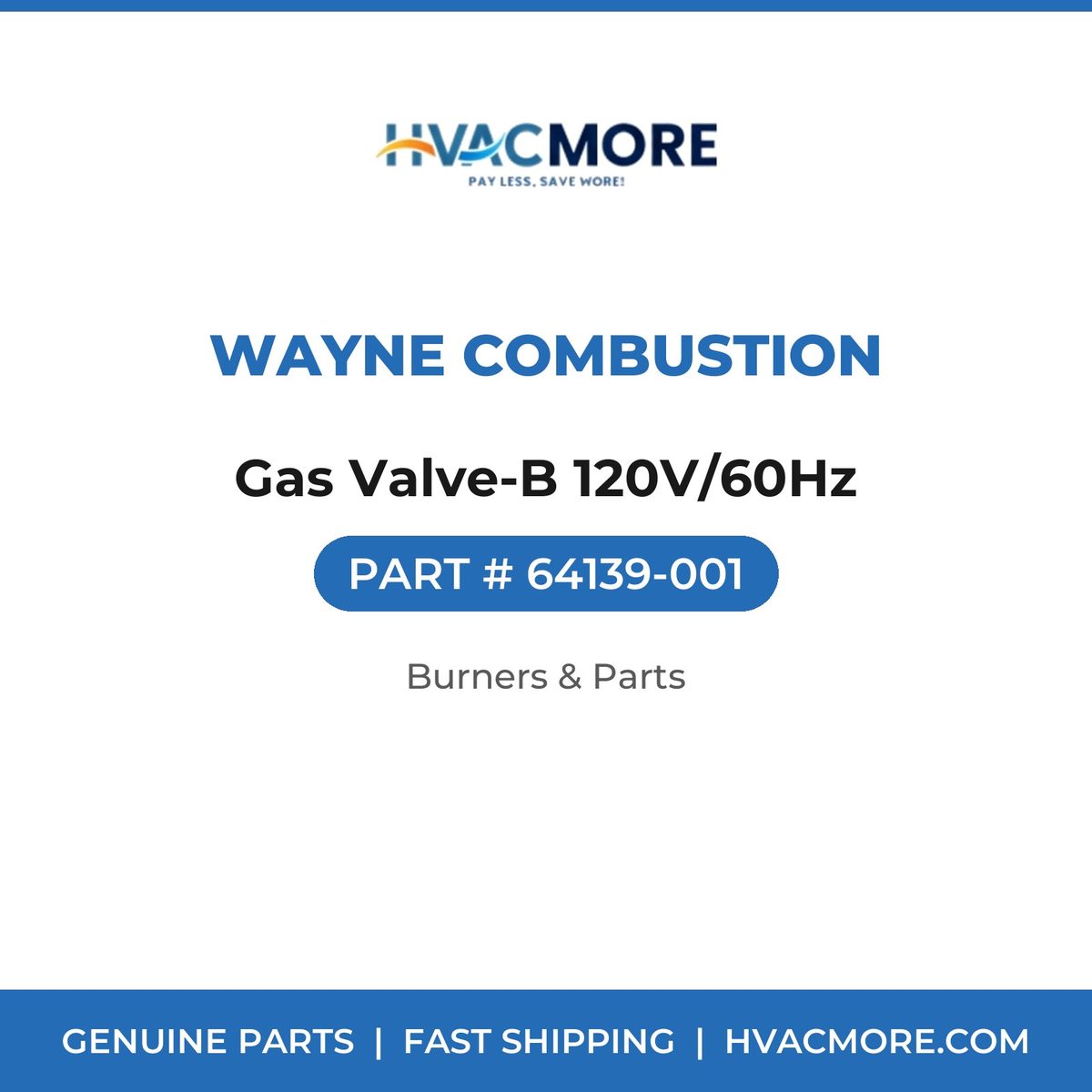 Wayne Combustion Gas Valve-B 120V/60Hz 64139-001