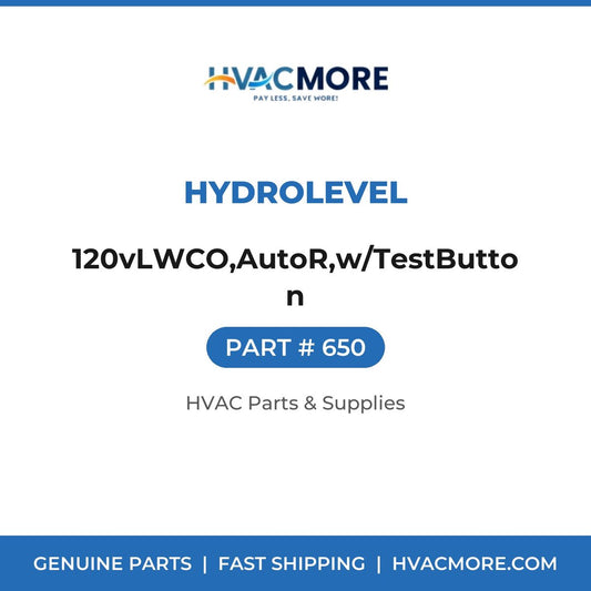 Hydrolevel 120vLWCO,AutoR,w/TestButton 650
