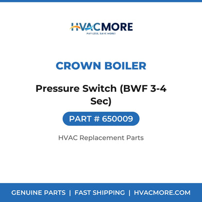 Crown Boiler Pressure Switch (BWF 3-4 Sec) 650009