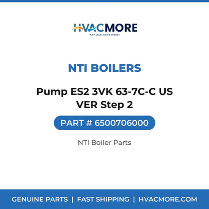 NTI Boilers Pump ES2 3VK 63-7C-C US VER Step 2 6500706000