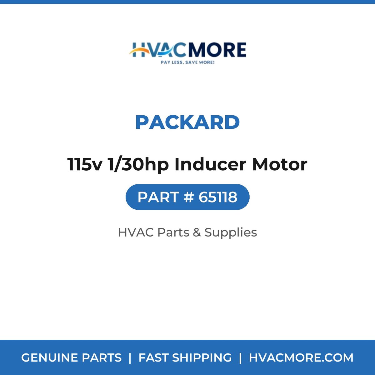 Packard 115v 1/30hp Inducer Motor 65118