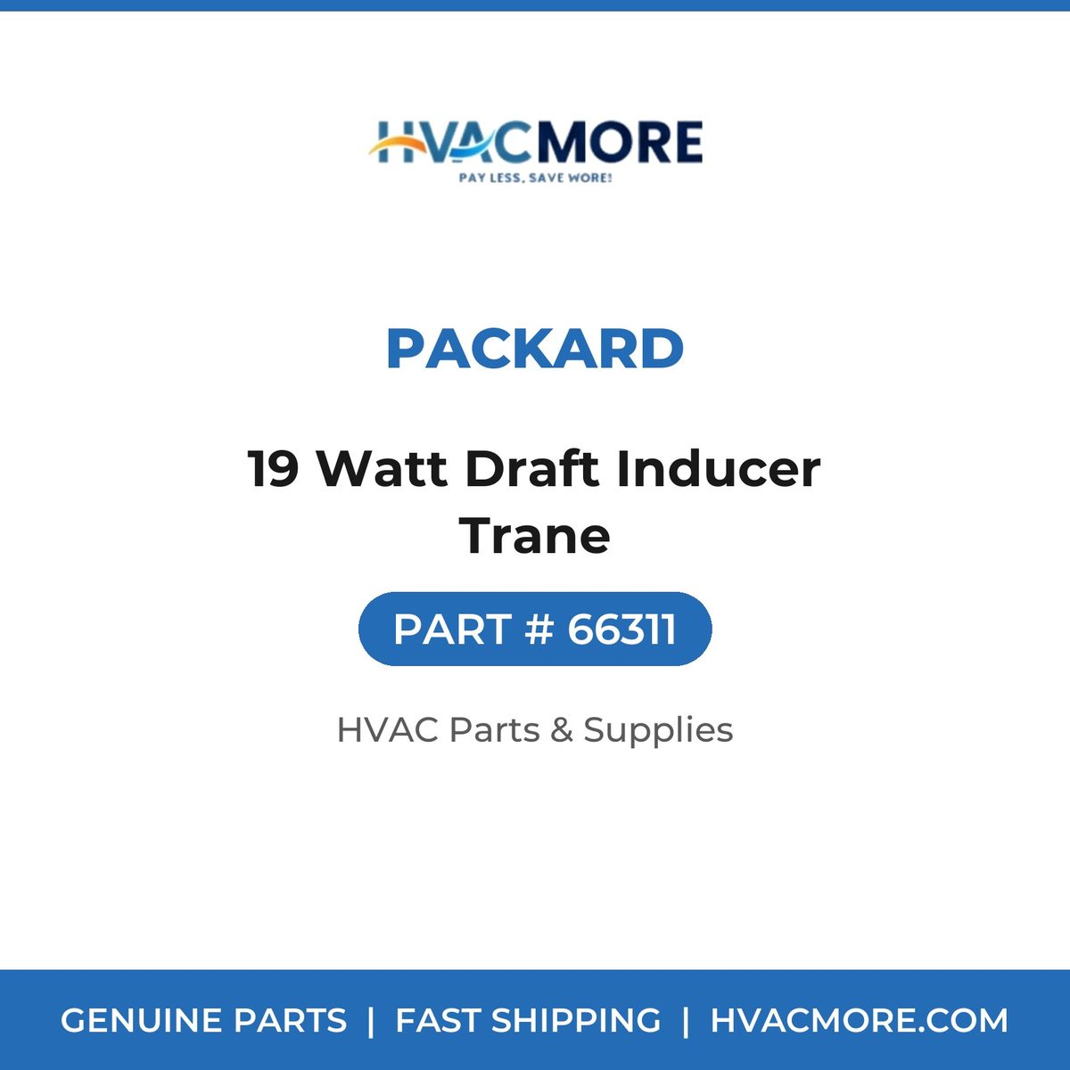 Packard 19 Watt Draft Inducer Trane 66311