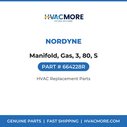 Nordyne Manifold, Gas, 3, 80, S 664228R