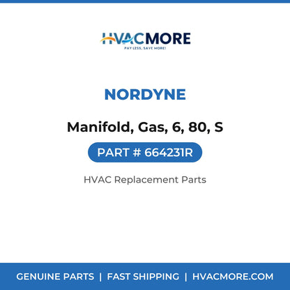 Nordyne Manifold, Gas, 6, 80, S 664231R