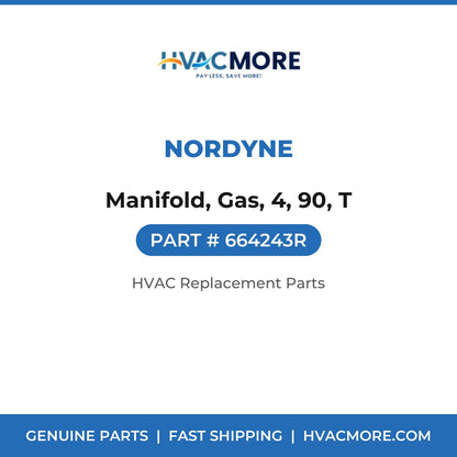 Nordyne Manifold, Gas, 4, 90, T 664243R
