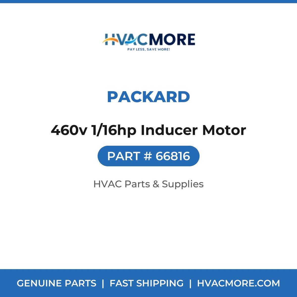Packard 460v 1/16hp Inducer Motor 66816