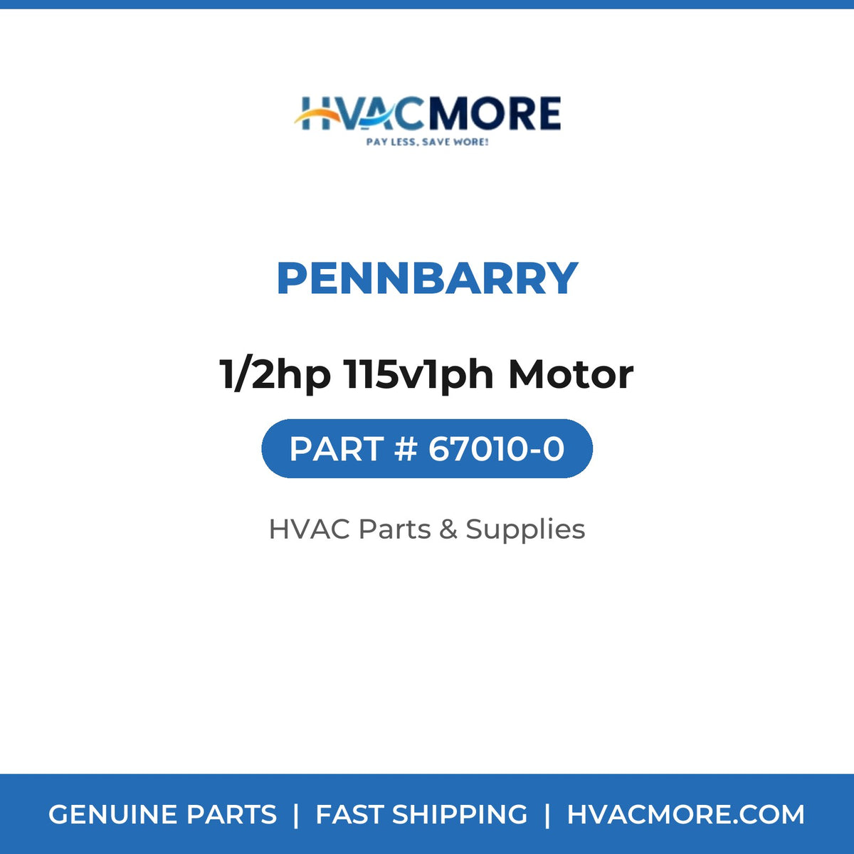 PennBarry 1/2hp 115v1ph Motor 67010-0