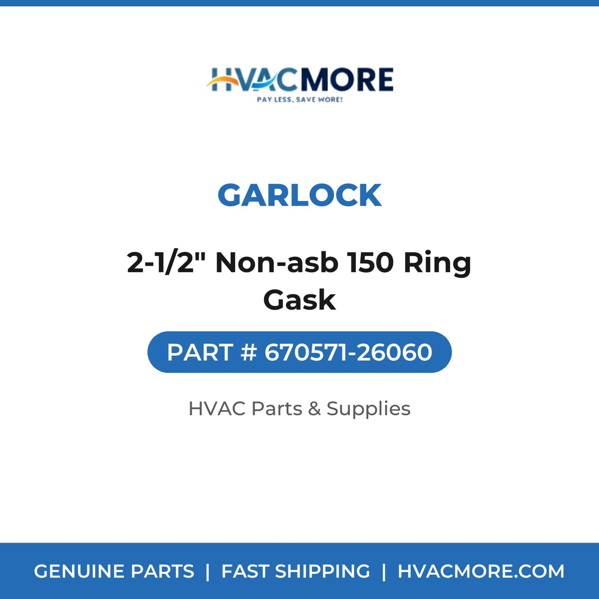 Garlock 2-1/2" Non-asb 150 Ring Gask 670571-26060