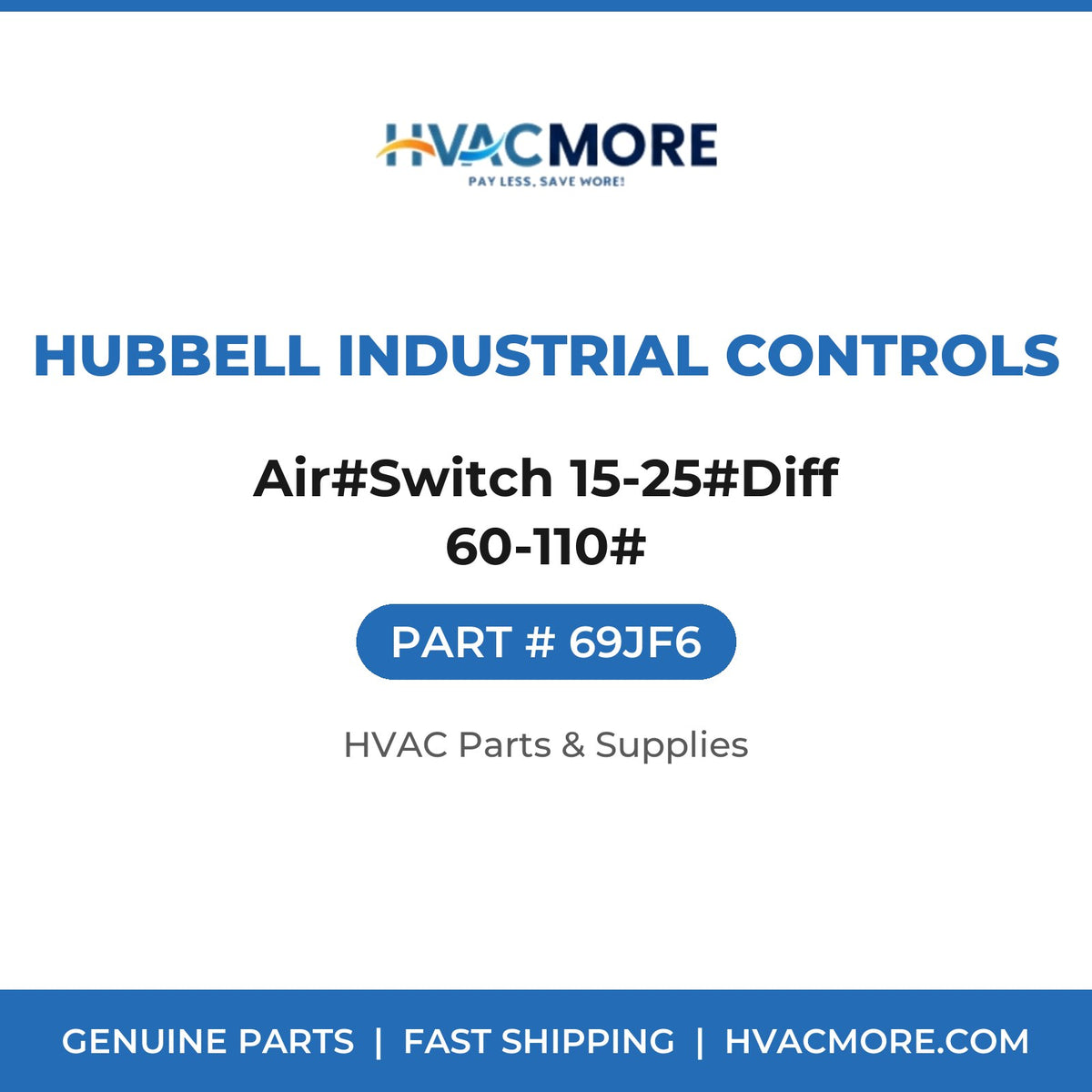 Hubbell Industrial Controls Air#Switch 15-25#Diff 60-110# 69JF6