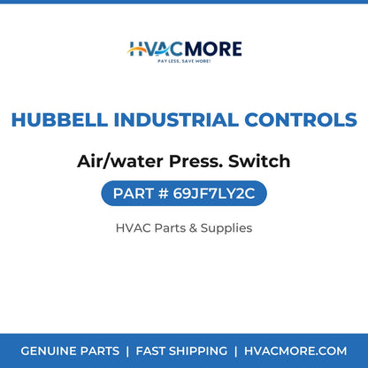 Hubbell Industrial Controls Air/water Press. Switch 69JF7LY2C