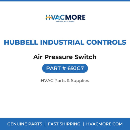 Hubbell Industrial Controls Air Pressure Switch 69JG7