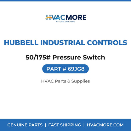 Hubbell Industrial Controls 50/175# Pressure Switch 69JG8