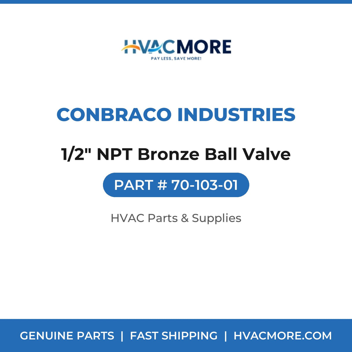 Conbraco Industries 1/2" NPT Bronze Ball Valve 70-103-01
