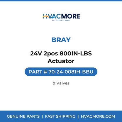 Bray 24V 2pos 800IN-LBS Actuator 70-24-0081H-BBU