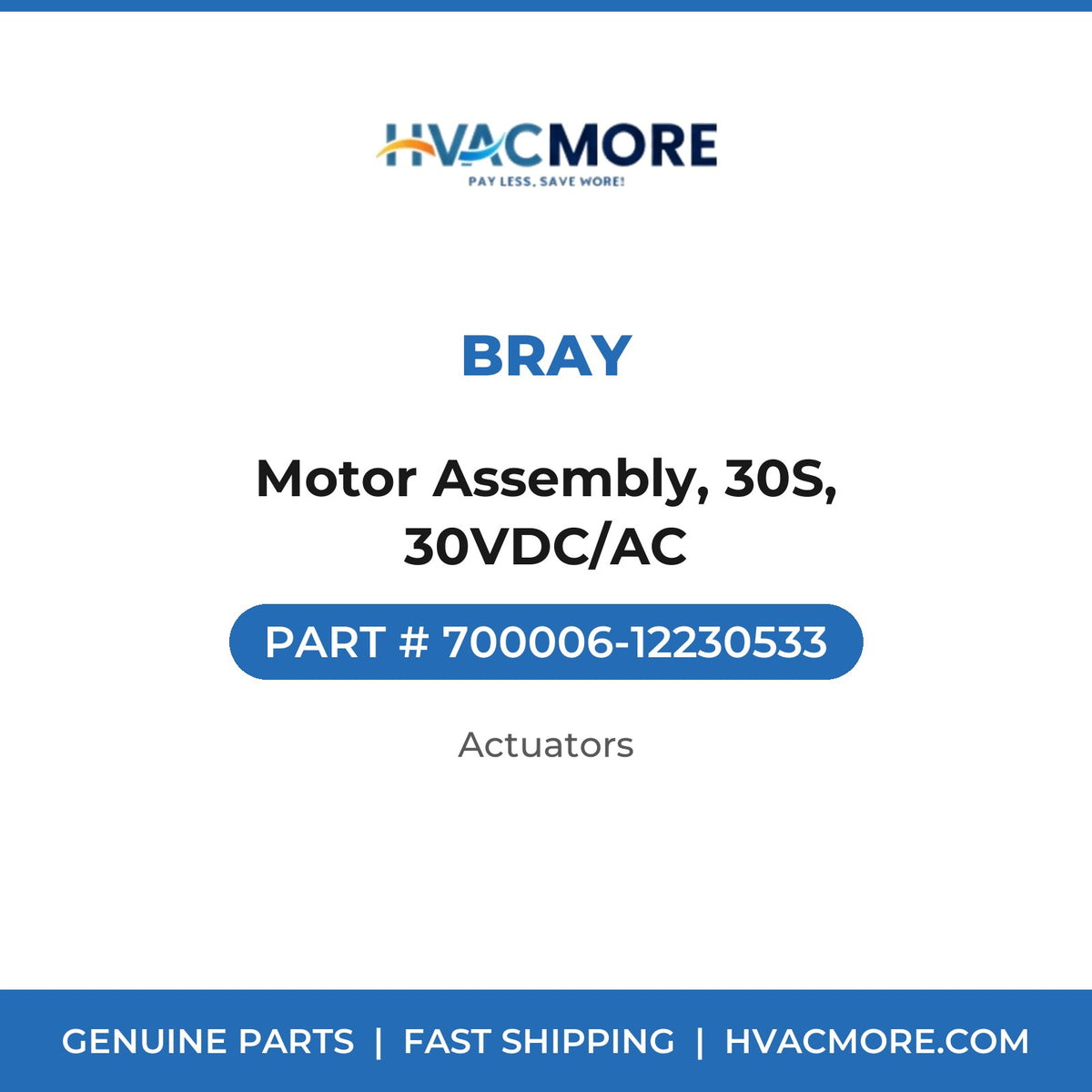 Bray Motor Assembly, 30S, 30VDC/AC 700006-12230533