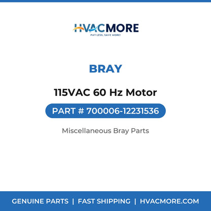 Bray 115VAC 60 Hz Motor 700006-12231536