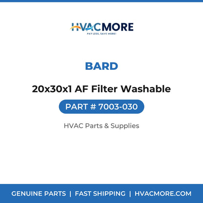 Bard 20x30x1 AF Filter Washable 7003-030