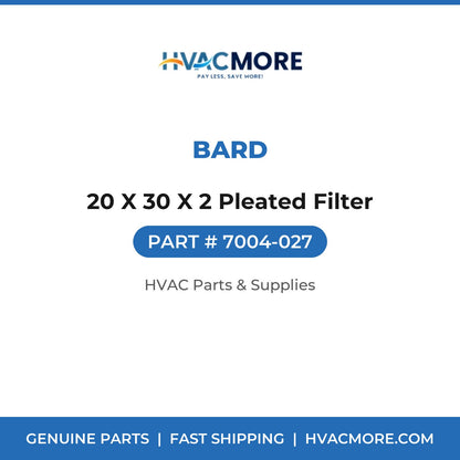 Bard 20 X 30 X 2 Pleated Filter 7004-027