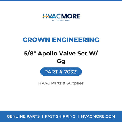 Crown Engineering 5/8" Apollo Valve Set W/ Gg 70321