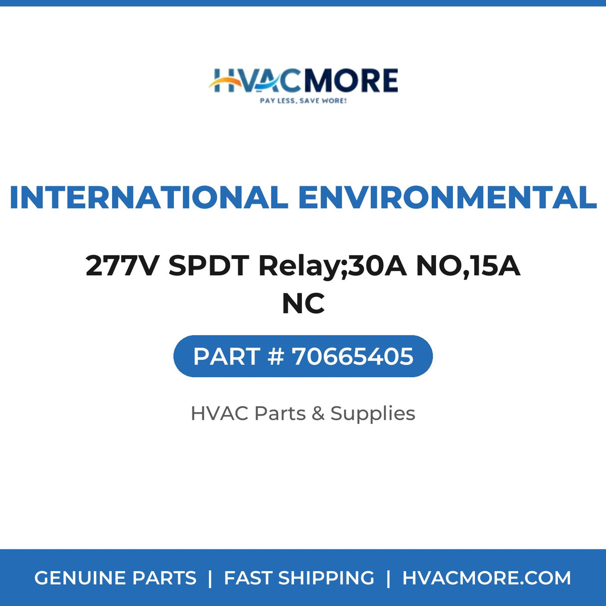 International Environmental 277V SPDT Relay;30A NO,15A NC 70665405