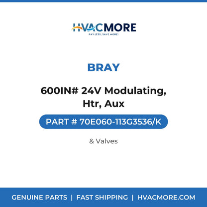Bray 600IN# 24V Modulating, Htr, Aux 70E060-113G3536/K