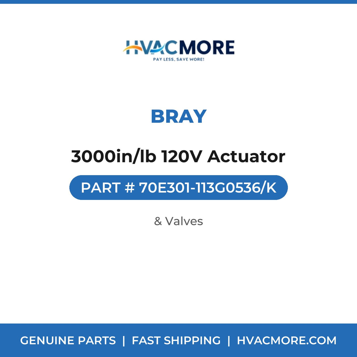 Bray 3000in/lb 120V Actuator 70E301-113G0536/K