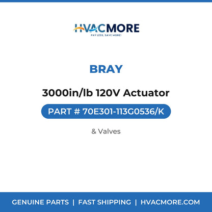 Bray 3000in/lb 120V Actuator 70E301-113G0536/K