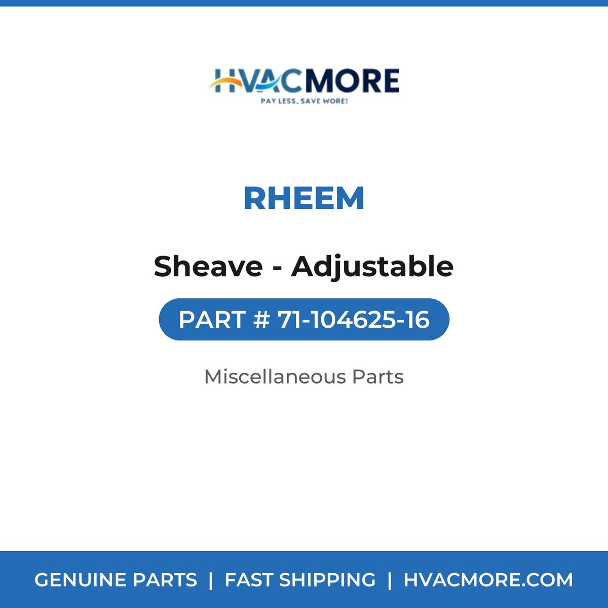 Rheem Sheave - Adjustable 71-104625-16