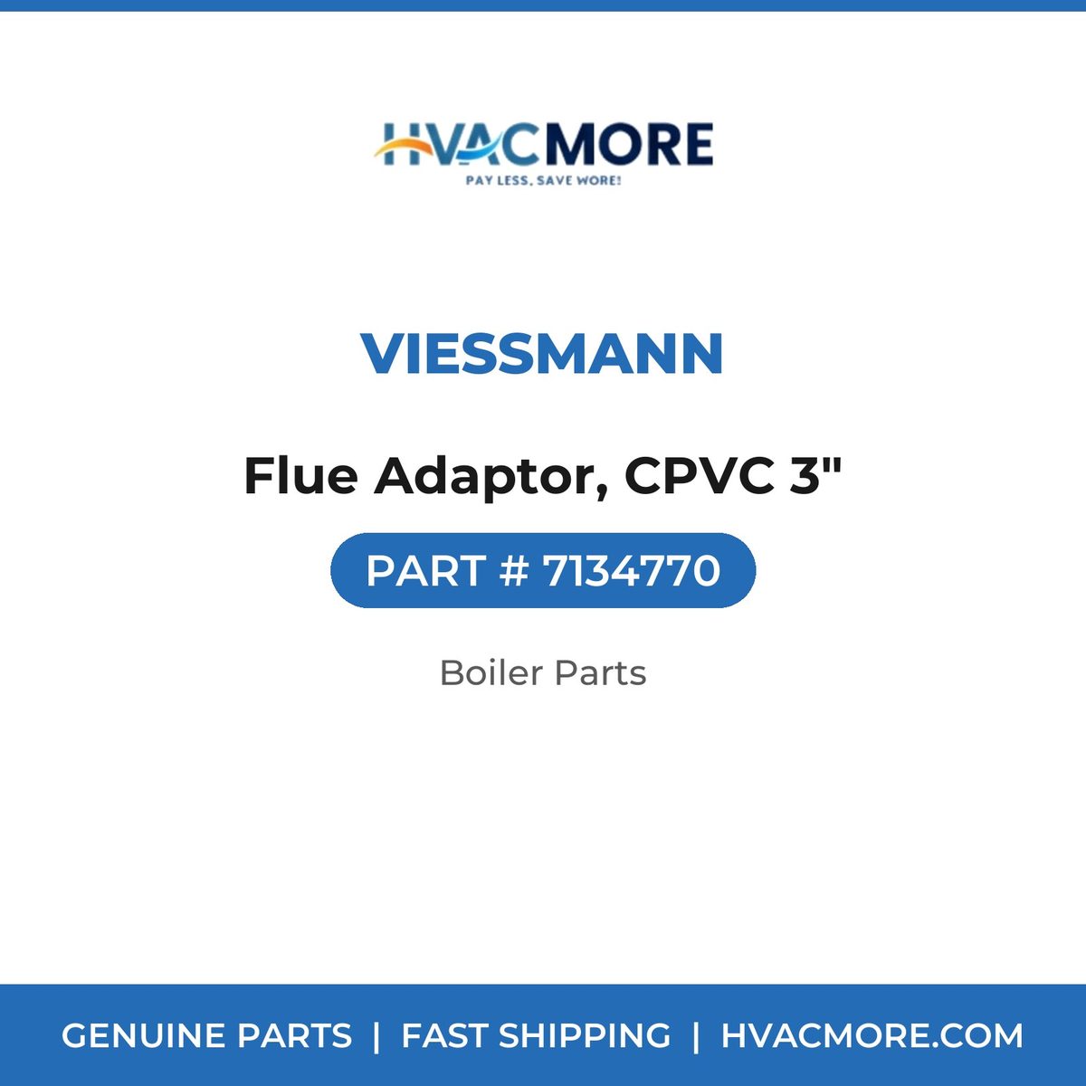 Viessmann Flue Adaptor, CPVC 3" 7134770