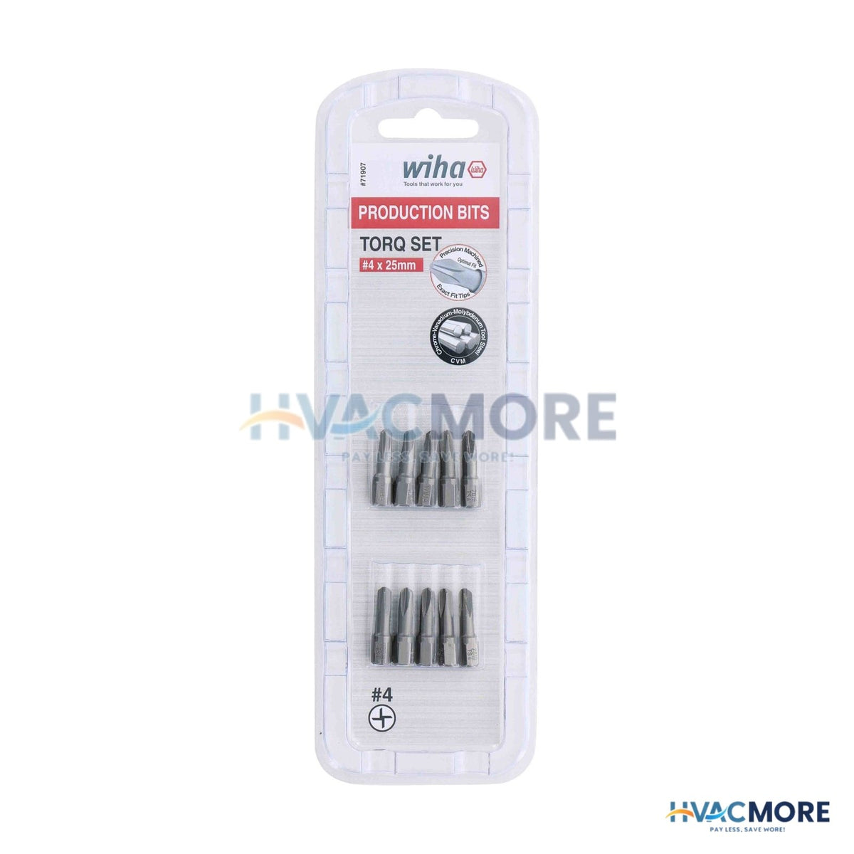 Wiha #4 Torq-Set Screwdriver Insert Bit, 6.3mm Drive, 25mm OAL 71907