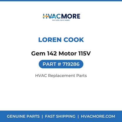 Loren Cook Gem 142 Motor 115V 719286