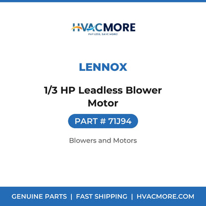 Lennox 1/3 HP Leadless Blower Motor 71J94