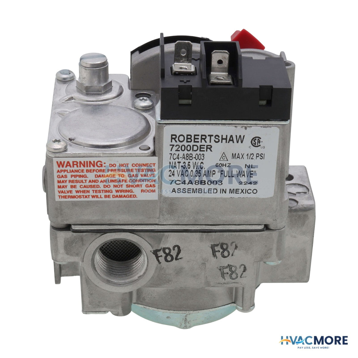 Robertshaw 1/2" X 3/4" 24V Hot Surface Ignitor Gas Valve 720-051