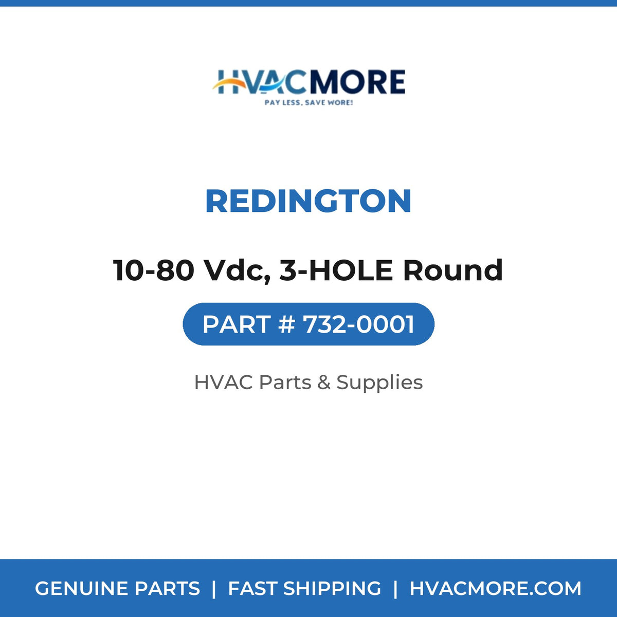Redington 10-80 Vdc, 3-HOLE Round 732-0001