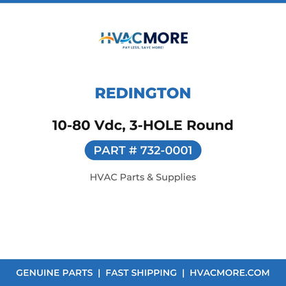 Redington 10-80 Vdc, 3-HOLE Round 732-0001