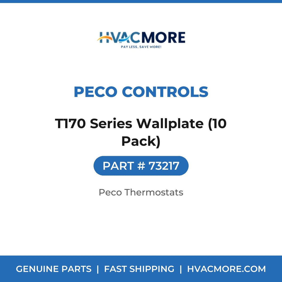 Peco Controls T170 Series Wallplate (10 Pack) 73217